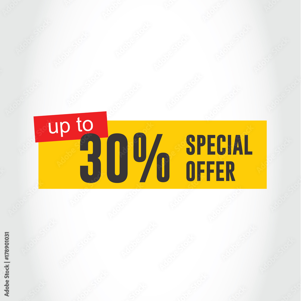 Up to 30% Special Offer Logo Vector Template Design
