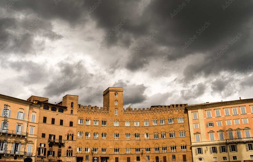 Clouds over sienna square