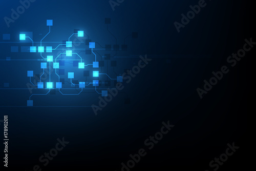 abstract circuit networking blockchain concept background