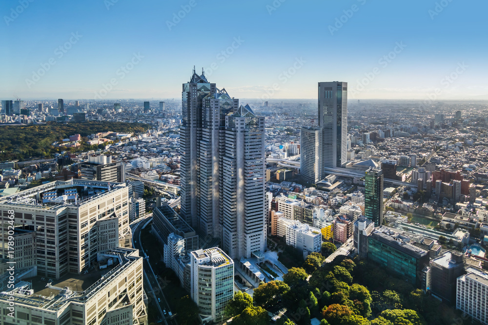 Obraz premium 台風一過で快晴の東京新宿の風景Scenery of Japan in Tokyo Shinjuku 