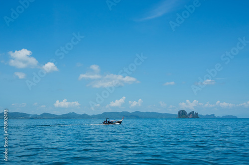 Krabi, Thailand - October 21, 2017 : The long tail boat for send the tourists in Krabi island, Thailand. © Thosapon