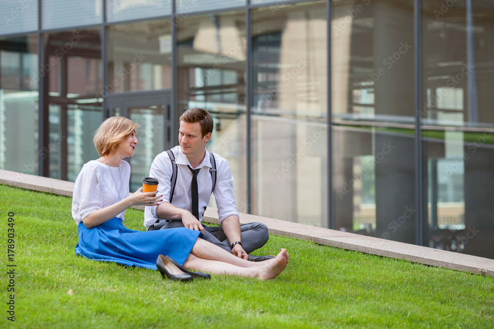 young business colleagues during lunch break young business colleagues during lunch break