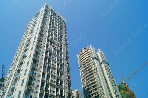 Exterior of high-rise residential building