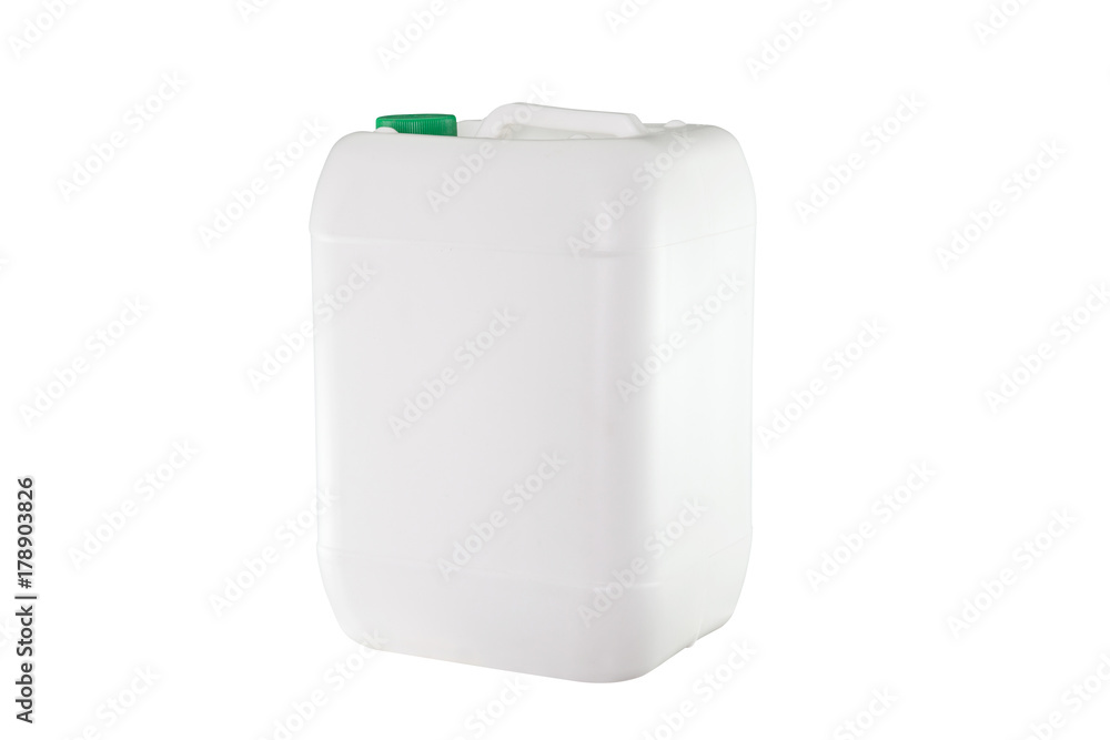 White plastic container isolated on white background White plastic container isolated on white background