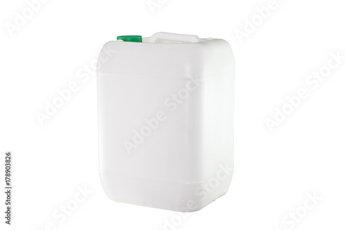 White plastic container isolated on white background
