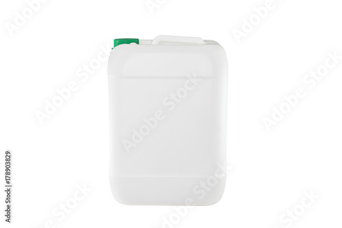 White plastic container isolated on white background photo