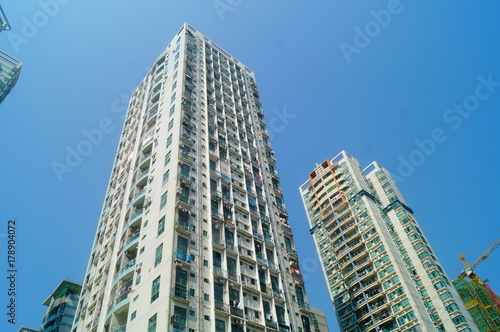 Exterior of high-rise residential building