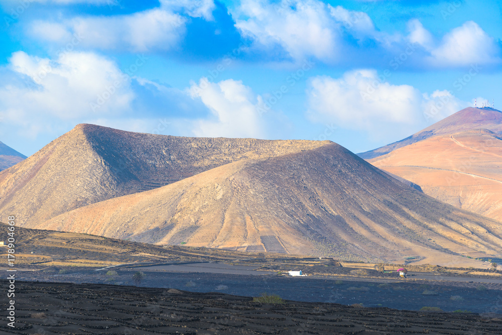 A beautiful Volcanic Landscape of  Lanzarote. Canary Islands. Spain