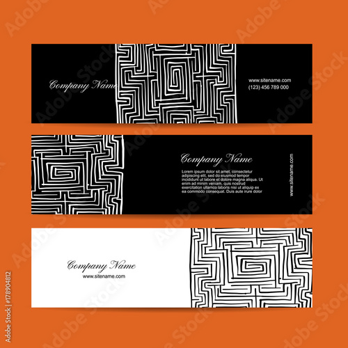 Banners design, labyrinth square
