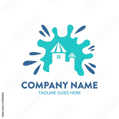 water park logo. vector. editable.