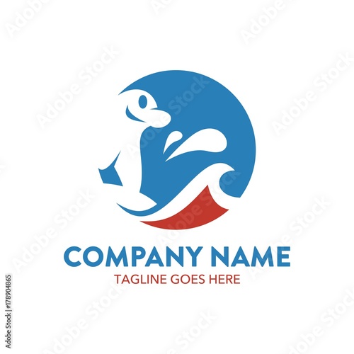water park logo. vector. editable.