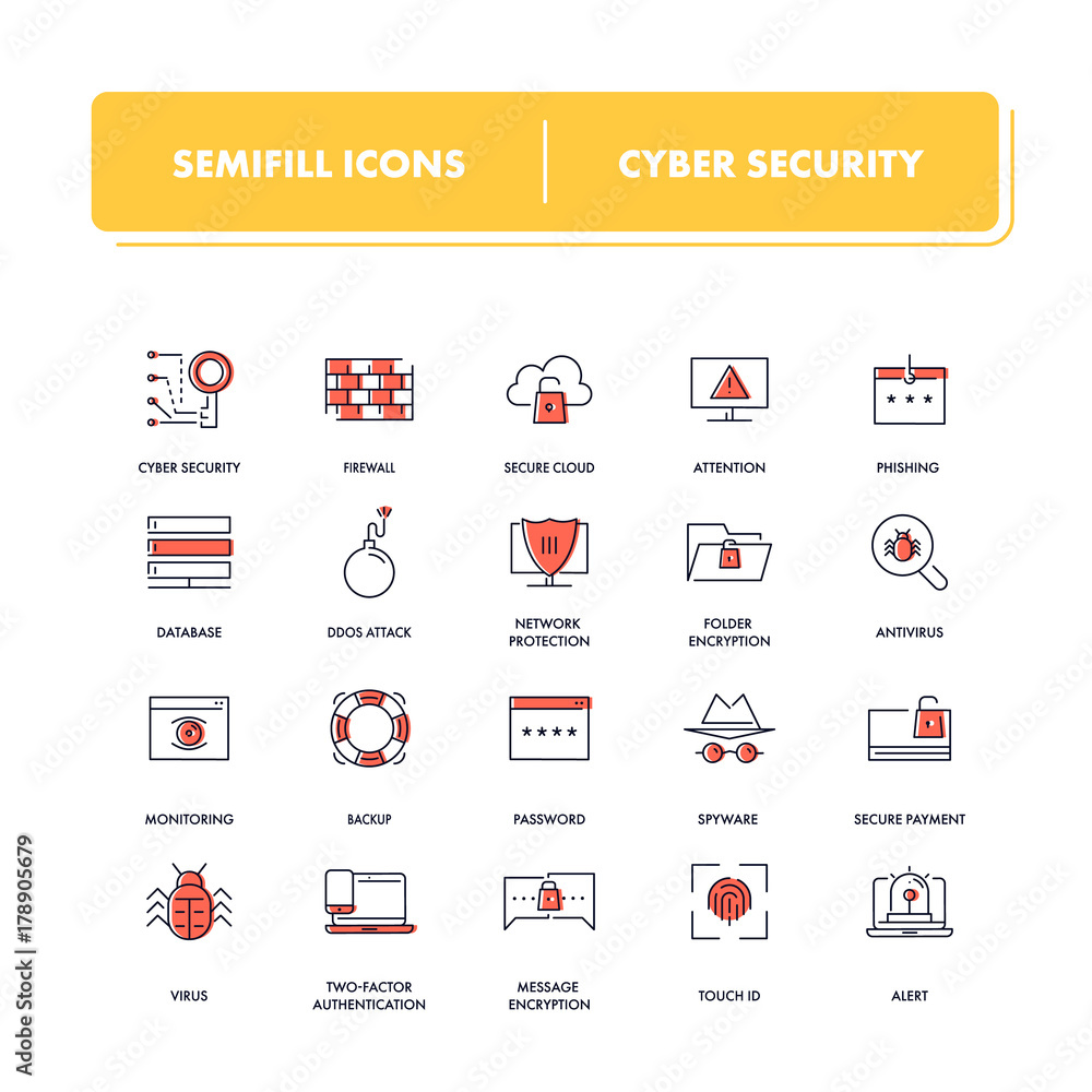 Line icons set. Cyber Security Line icons set. Cyber Security