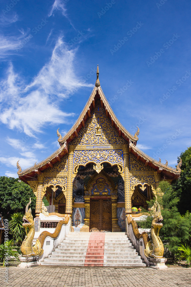 Naklejka premium Acient temple in Mae Jam, Chaingmai, Thailand