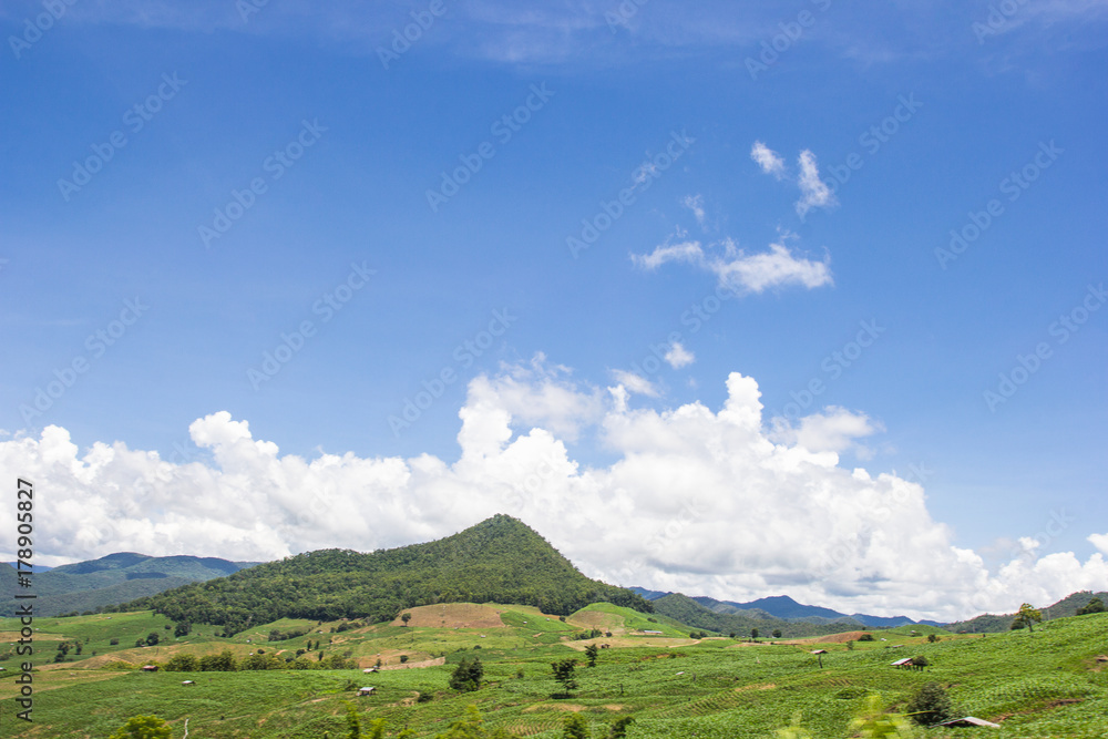 Nature landscape with beautiful clouds