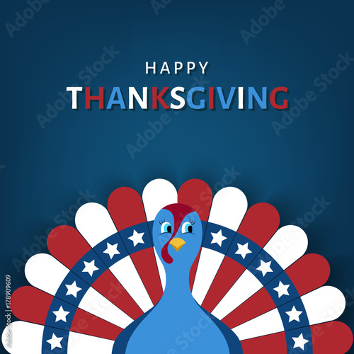 Happy Thanksgiving day greeting card.