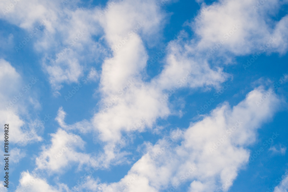 Obraz premium Blue sky with clouds background.