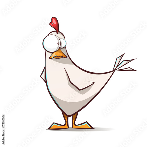 Tableau sur toile Funny, cute cartoon hen characters. Vector eps 10