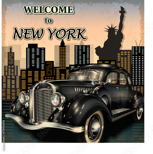 Plakat Witamy w nowojorskim plakacie retro