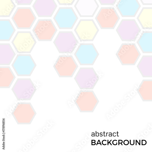 Abstract background with color hexagons elements. Vector illustration. 