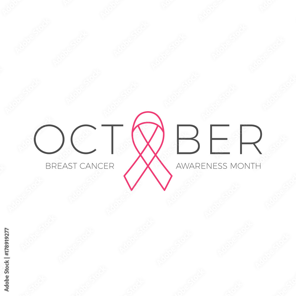 Vector Breast Cancer Awareness Calligraphy Poster Design. Stroke Pink Ribbon. October is Cancer Awareness Month Vector Breast Cancer Awareness Calligraphy Poster Design. Stroke Pink Ribbon. October is Cancer Awareness Month