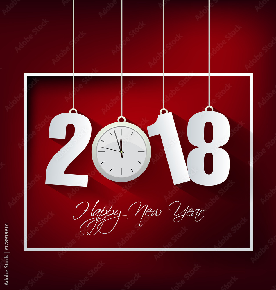 Happy new year 2018 greeting card and merry christmas Happy new year 2018 greeting card and merry christmas