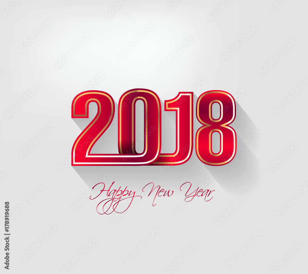 Happy new year 2018 greeting card and merry christmas Happy new year 2018 greeting card and merry christmas