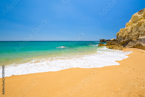Nice open seashore with rock on the beach