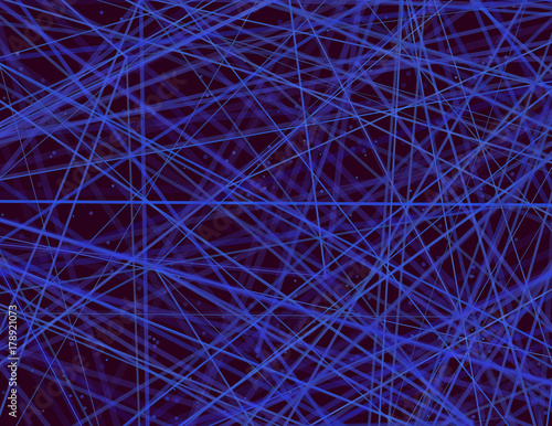 Modern abstract vector illustration. Futuristic colorful background with linear connections of virtual neural network. Intricated digital system. Complex trace routing in deep web. Element of design.