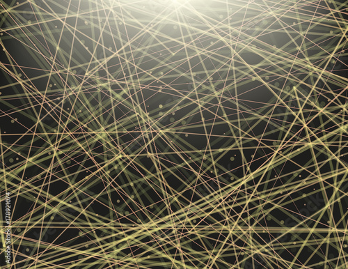 Modern abstract vector illustration. Futuristic colorful background with linear connections of virtual neural network. Intricated digital system. Complex trace routing in deep web. Element of design.