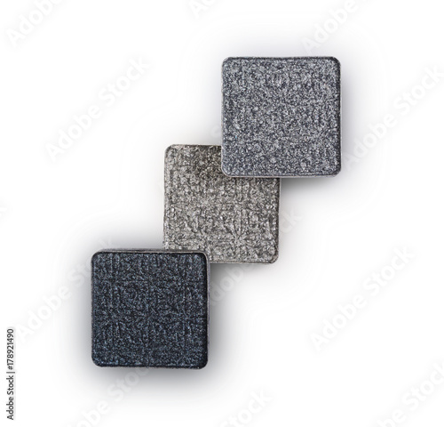 Gray shiny eyeshadow for makeup as sample of cosmetic product
