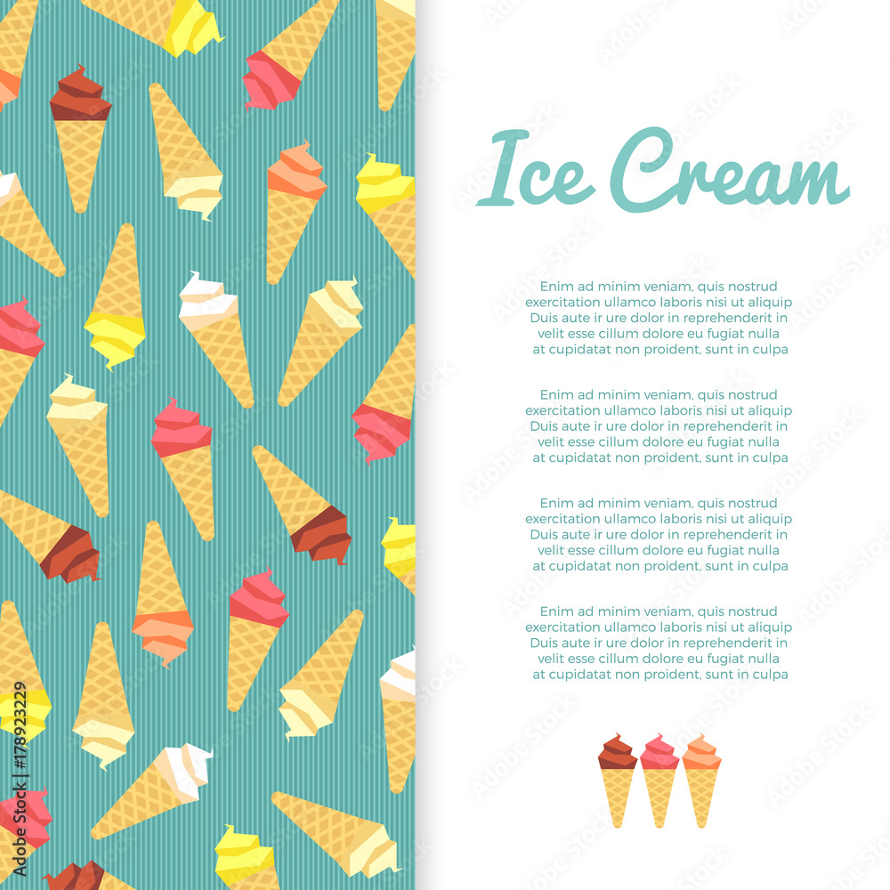 Flat ice cream banner design
