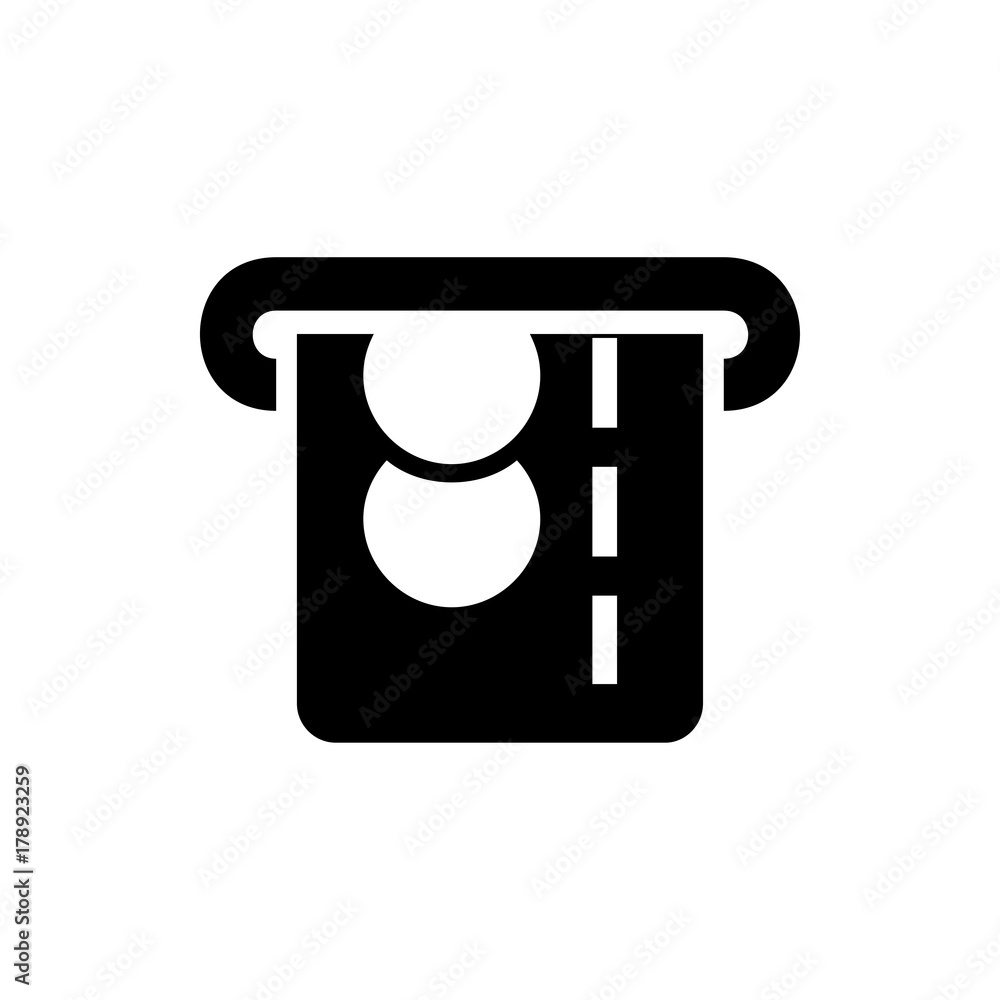 ATM money withdraw icon illustration ATM money withdraw icon illustration
