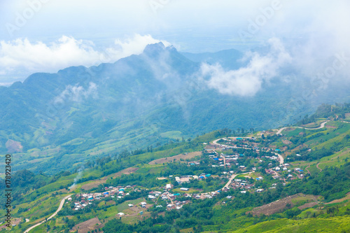 Phu Tub Berk mountain with mist  Thailand