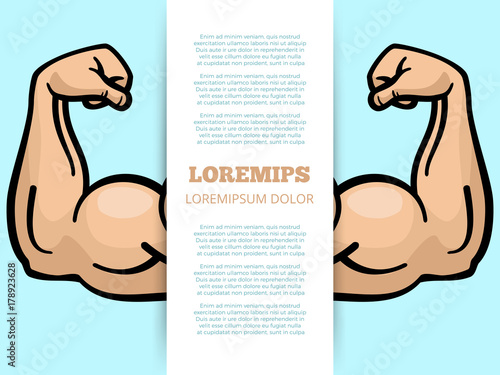 Male muscle arms banner template