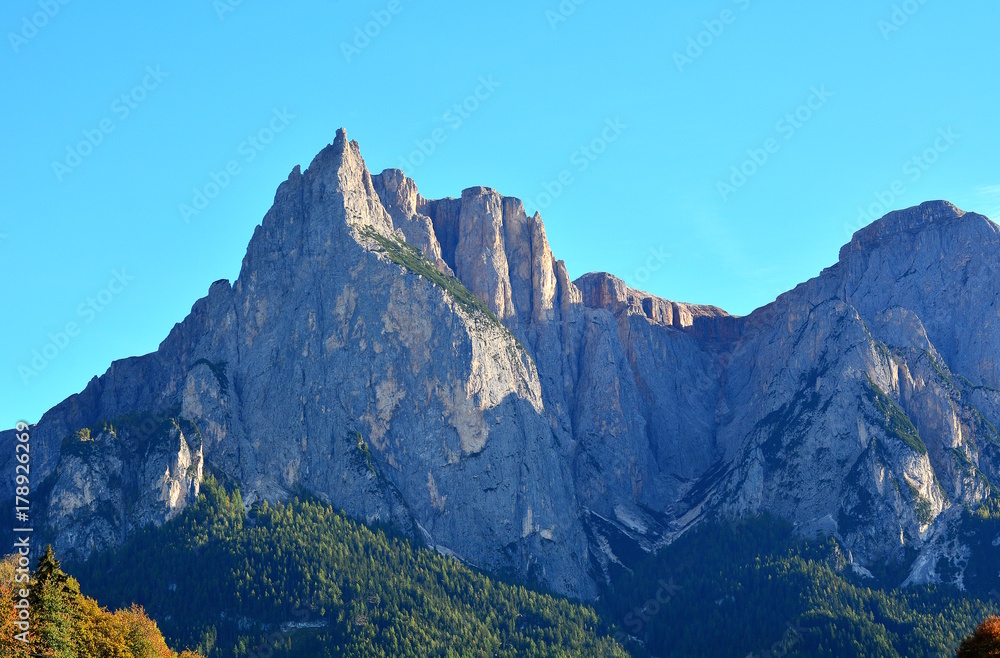 View of Alpe di Siusi mountains