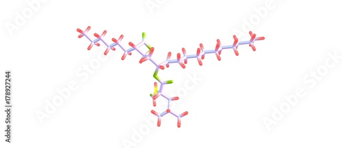 Orlistat molecular structure isolated on white