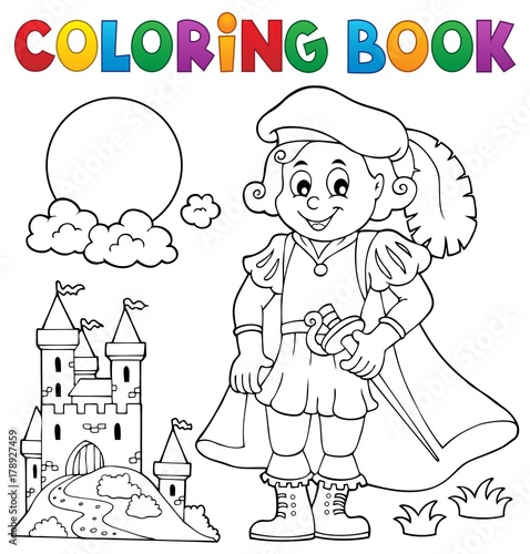 Coloring book prince and castle 1