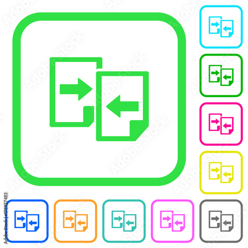 Share documents vivid colored flat icons icons