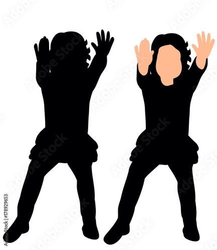 child silhouette sitting