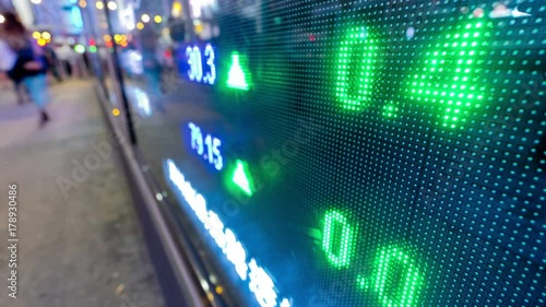 Stock market in the city. 4K Time lapse