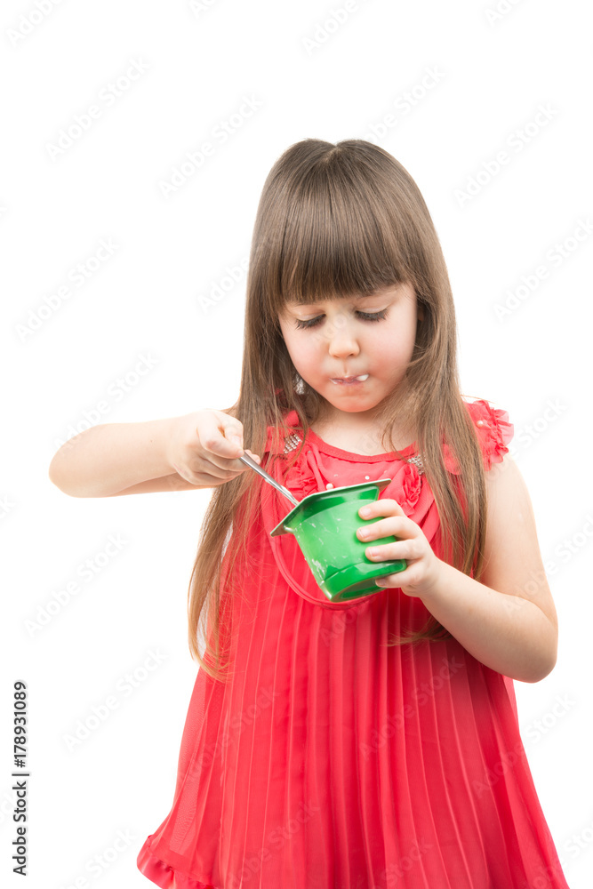 girl eating yogurt
