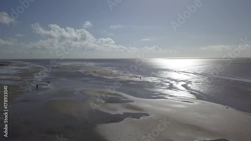Wallpaper Mural Aerial of Wadden island Fanø in Denmark – flying over the beach and sea Torontodigital.ca