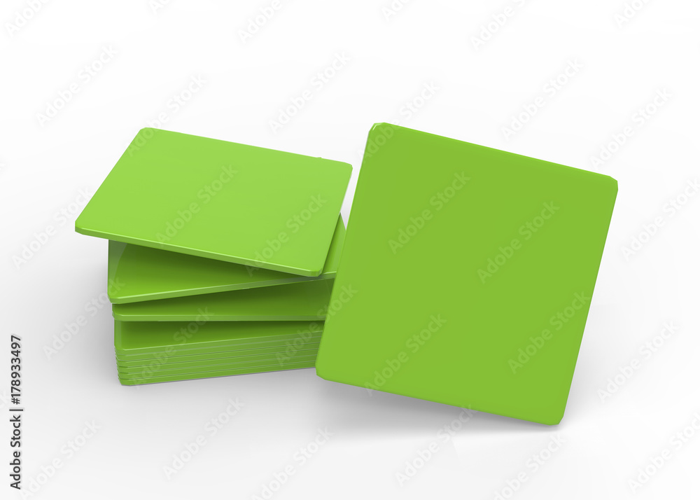 Drink Coaster Mock-Up, 3D Illustration Drink Coaster Mock-Up, 3D Illustration