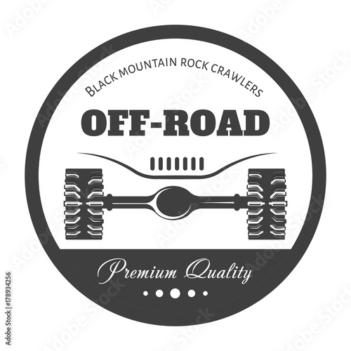 Off-road 4x4 extreme car club logo template. Vector symbol