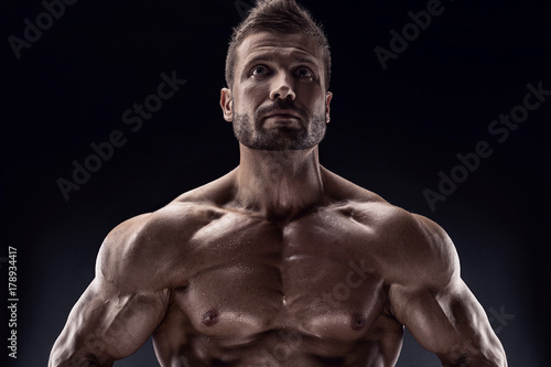 portrait of strong Athletic Fitness man
