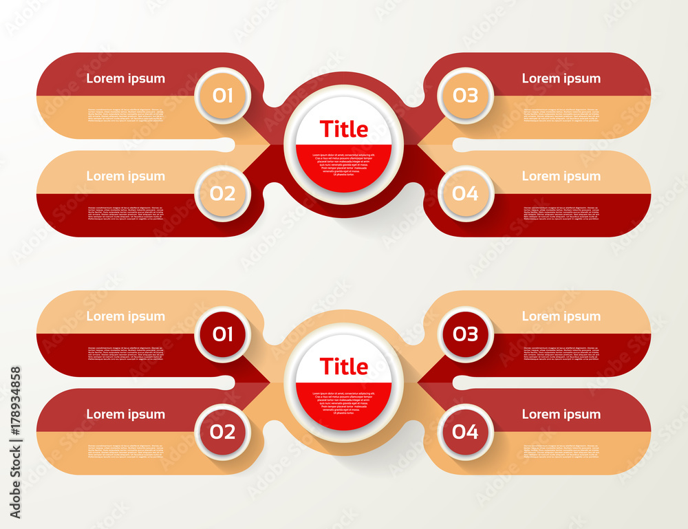 Vector infographic template for diagram, graph, presentation and chart. Business concept with 4 options, parts, steps or processes Vector infographic template for diagram, graph, presentation and chart. Business concept with 4 options, parts, steps or processes