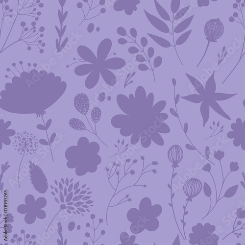 Seamless pattern with pastel flowers.