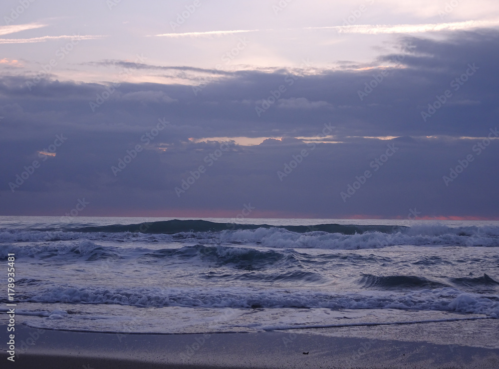 The coast of Benicasim at sunrise, Castellon The coast of Benicasim at sunrise, Castellon