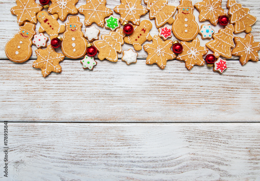Christmas ginger and honey colorful cookies Christmas ginger and honey colorful cookies