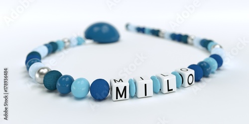 Tableau sur toile Schnullerkette mit Namen - Milo